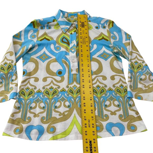J McLaughlin Top 3/4 Sleeve Cotton Coastal Preppy Sizes Medium - Picture 11 of 12